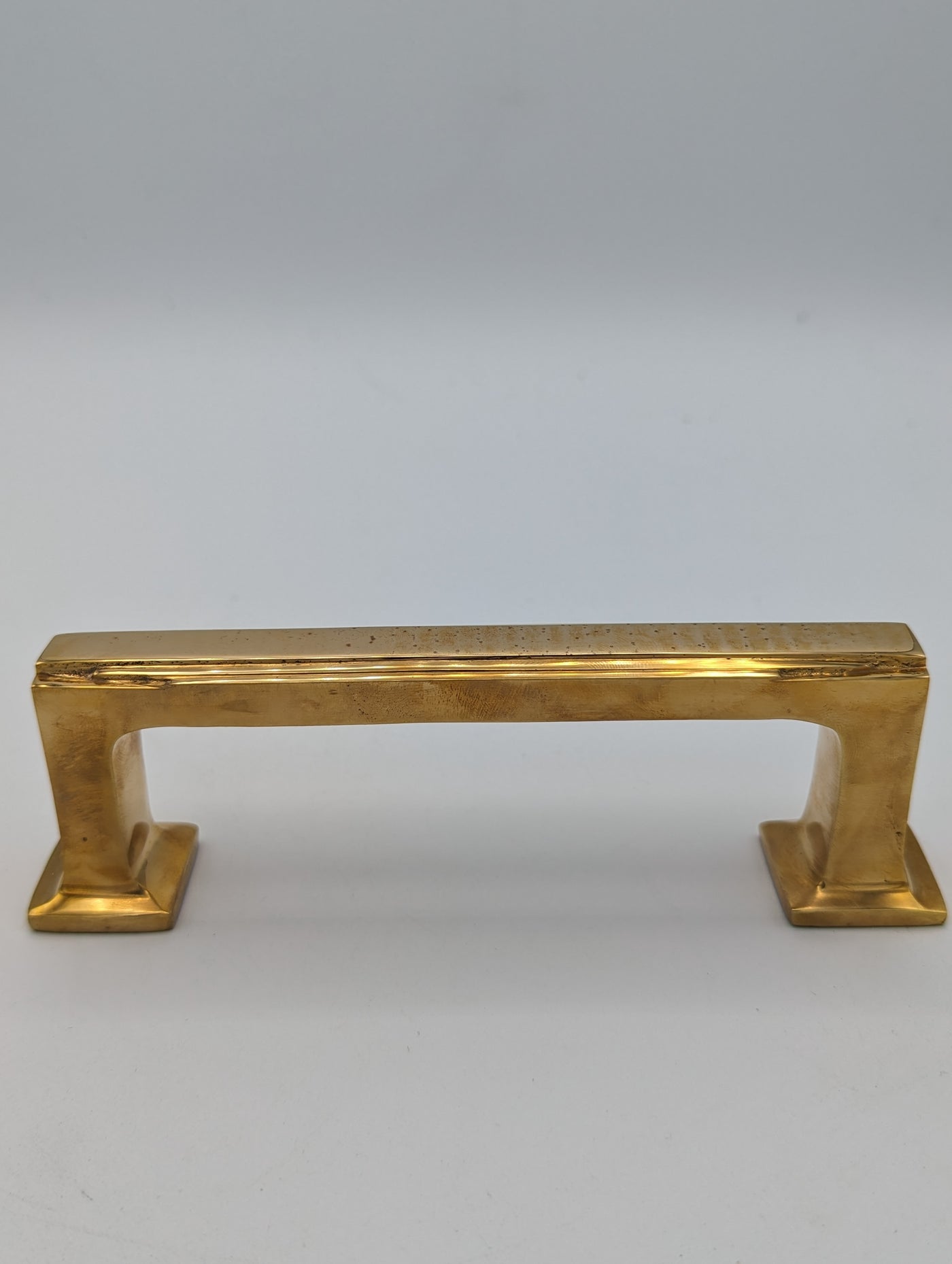 ##Antique Hardware## Open Box Sale Item 7 Inch Solid Brass Art Deco Skyscraper Pull (Polished Brass Finish)