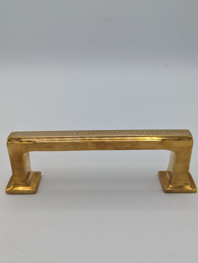 ##Antique Hardware## Open Box Sale Item 7 Inch Solid Brass Art Deco Skyscraper Pull (Polished Brass Finish)