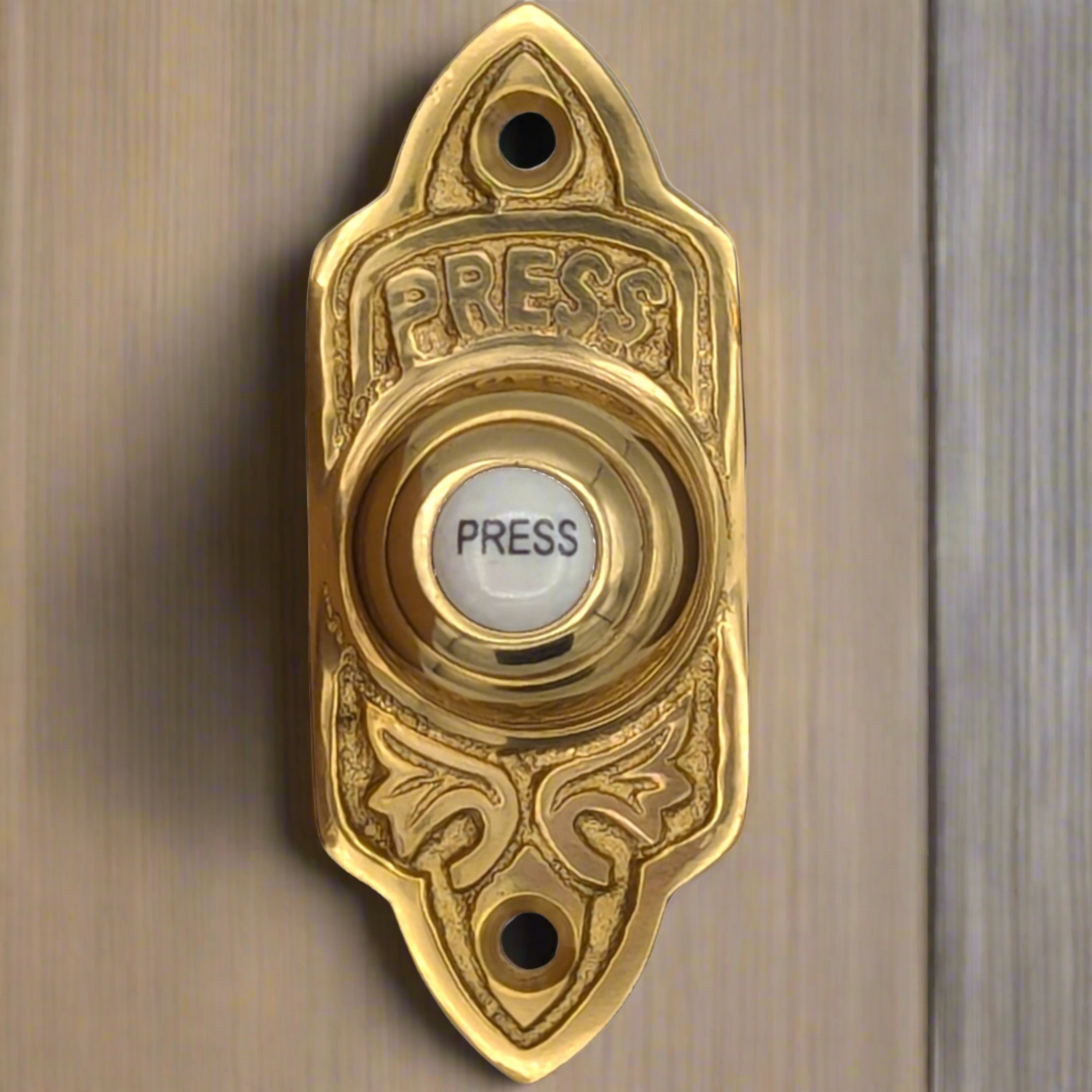 ##Antique Hardware## 3 Inch Solid Brass Decorative Porcelain "Press" Doorbell Button (Several Finishes Available)