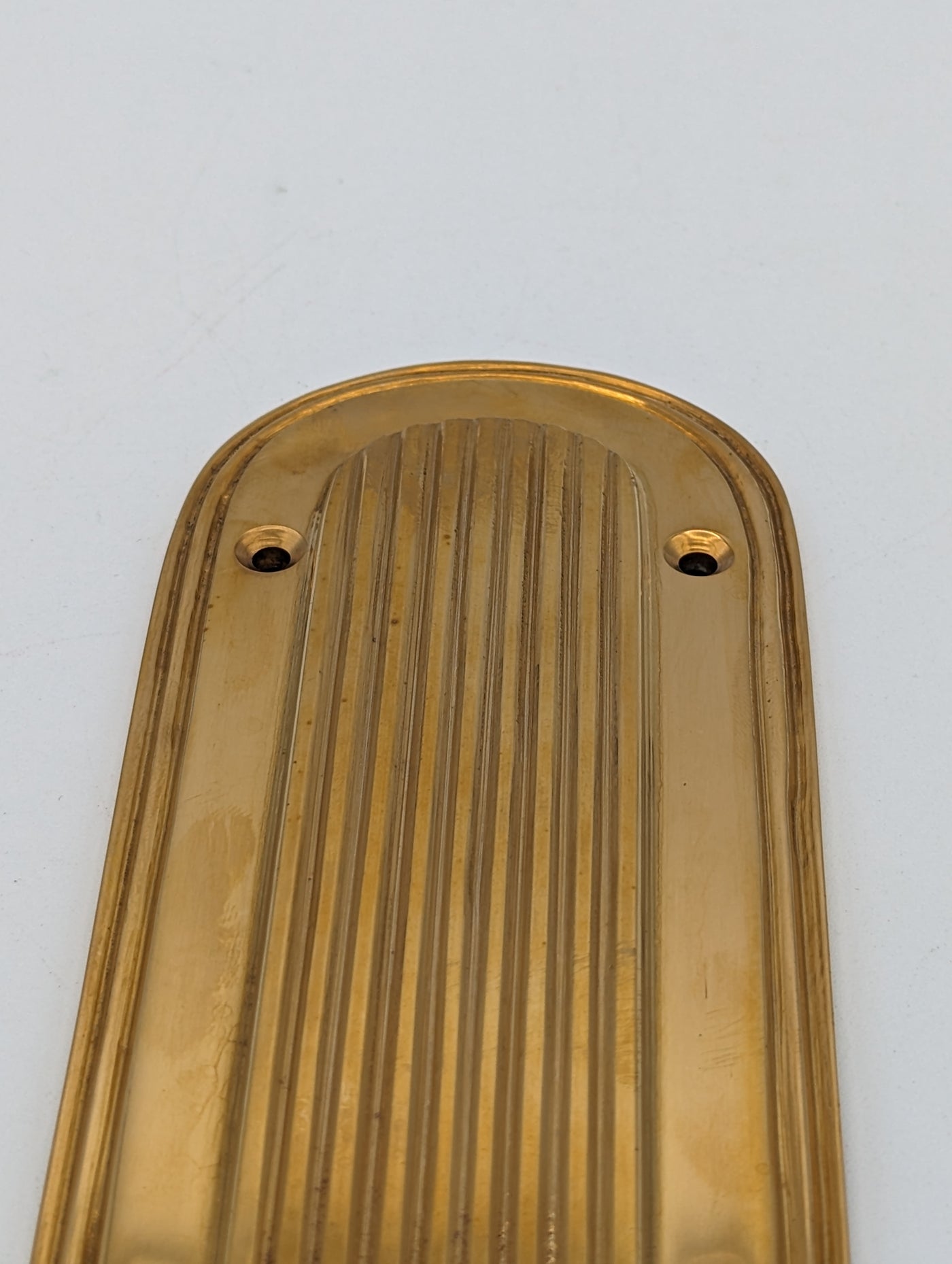 ##Antique Hardware## Open Box Sale Item 10 1/2 Inch Classic Art Deco Solid Brass Push Plate (Polished Brass Finish)