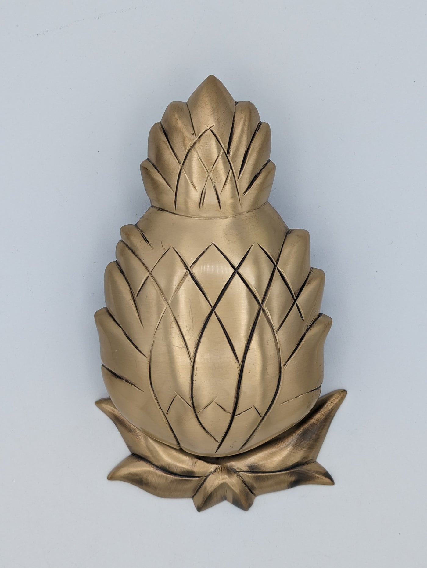 ##Antique Hardware## Open Box Sale Item 7 1/2 Inch Solid Brass Pineapple Door Knocker (Antique Brass Finish)