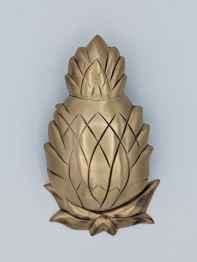 ##Antique Hardware## Open Box Sale Item 7 1/2 Inch Solid Brass Pineapple Door Knocker (Antique Brass Finish)