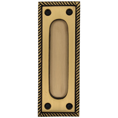 ##Antique Hardware## Georgian Rope Rectangular Pocket Door Pull (Several Finishes Available)