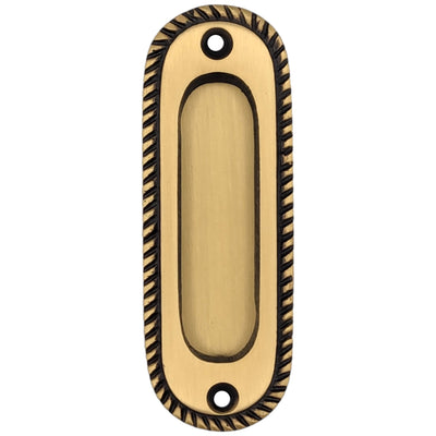 ##Antique Hardware## Georgian Rope Oval Pocket Door Pull (Several Finishes Available)