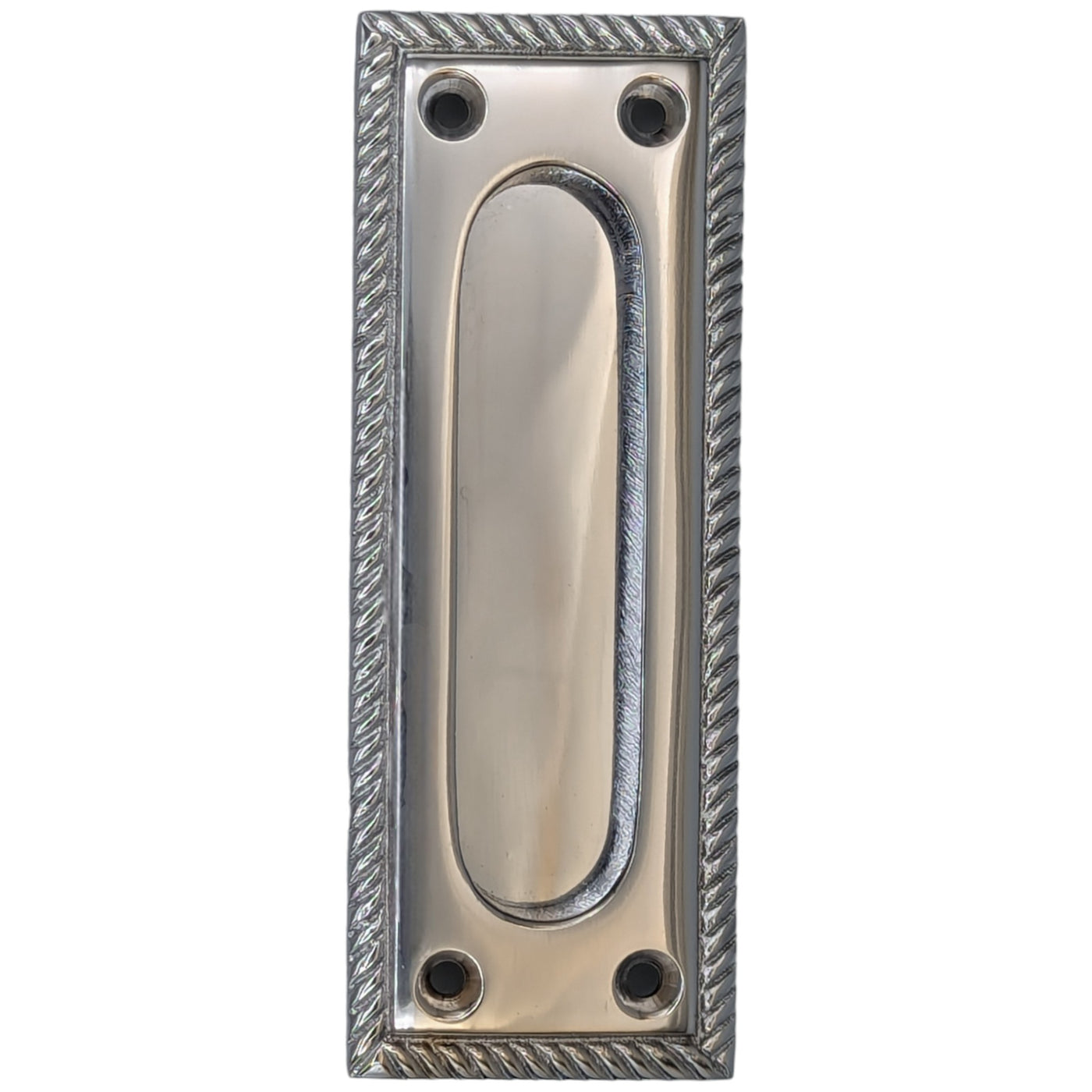 ##Antique Hardware## Georgian Rope Rectangular Pocket Door Pull (Several Finishes Available)