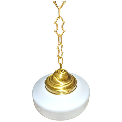 ##Antique Hardware## 28 1/2 Inch Manhattan Skyscraper Nouveau Style Chain Light (Satin Brass Finish)