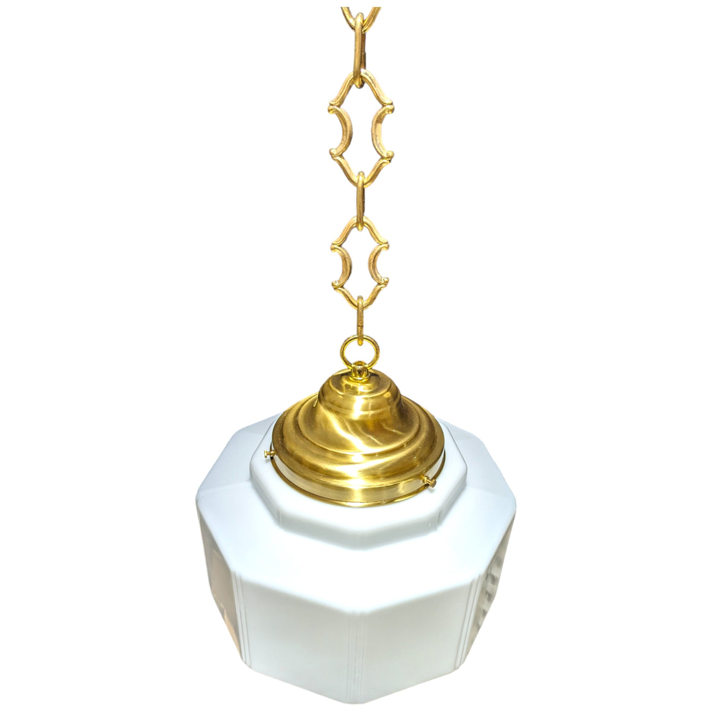 Antique Hardware 34 1/2 Inch Manhattan Skyscraper Grandeur Style Chain Light (Satin Brass Finish) 