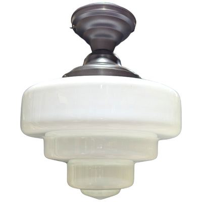 ##Antique Hardware## 15 1/2 Inch Manhattan Skyscraper Nouveau Style Semi-Flush Mount Light (Oil Rubbed Bronze Finish)