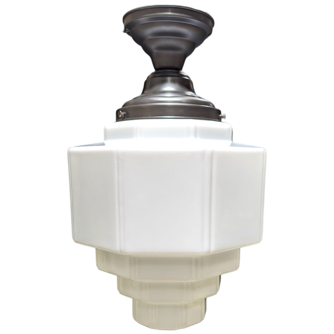 ##Antique Hardware## 19 1/2 Inch Manhattan Skyscraper Grandeur Style Semi-Flush Mount Light (Oil Rubbed Bronze Finish)