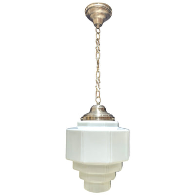 ##Antique Hardware## 34 1/2 Inch Manhattan Skyscraper Grandeur Style Chain Light (Brushed Nickel Finish)