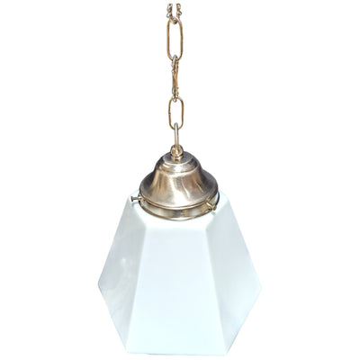 ##Antique Hardware## 38 1/2 Inch Manhattan Skyscraper Prism Style Chain Light (Brushed Nickel Finish)