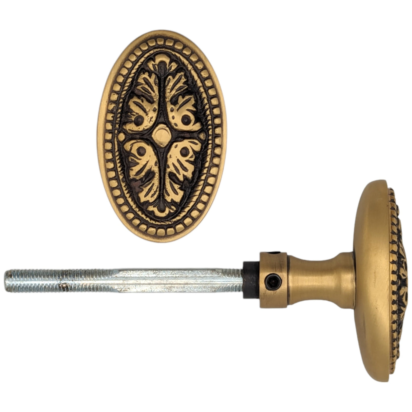 ##Antique Hardware## Avalon Oval Solid Brass Spare Door Knob Set (Several Finishes Available)