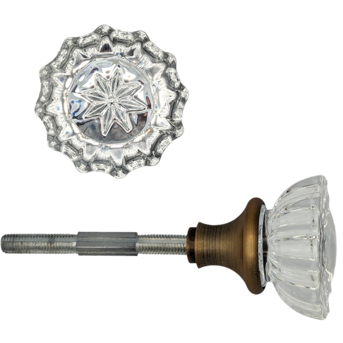 ##Antique Hardware## Fluted Crystal Spare Knob Set (Several Finishes Available)