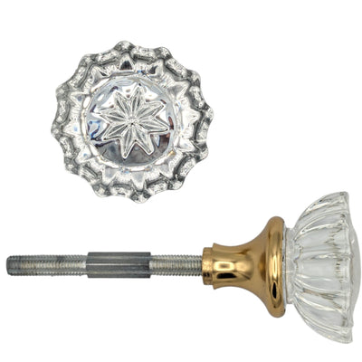 ##Antique Hardware## Fluted Crystal Spare Knob Set (Several Finishes Available)