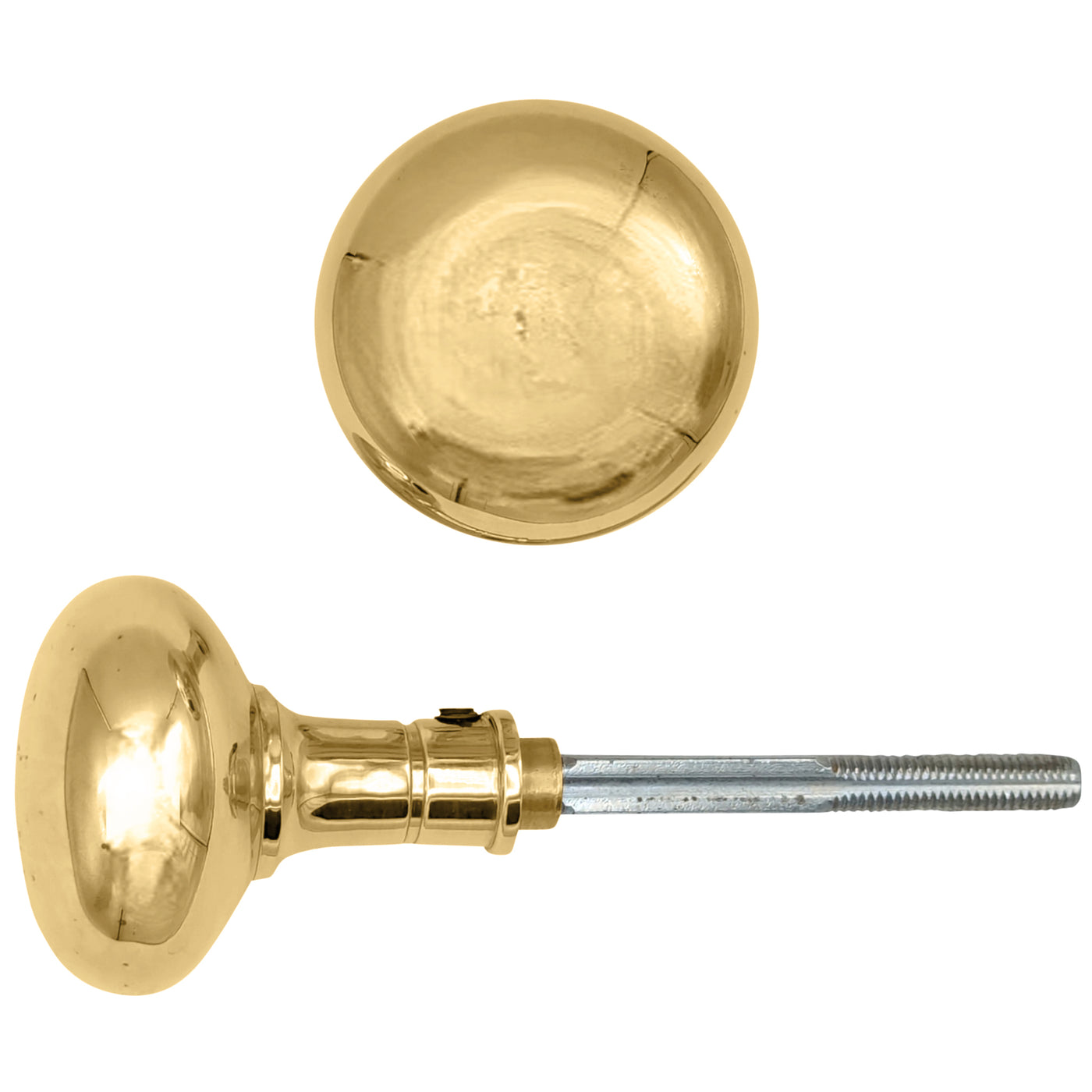 ##Antique Hardware## Open Box Sale Item Round Solid Brass Spare Door Knob Set (Polished Brass Finish)