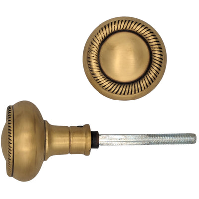 ##Antique Hardware## Georgian Roped Solid Brass Spare Door Knob Set (Several Finishes Available)