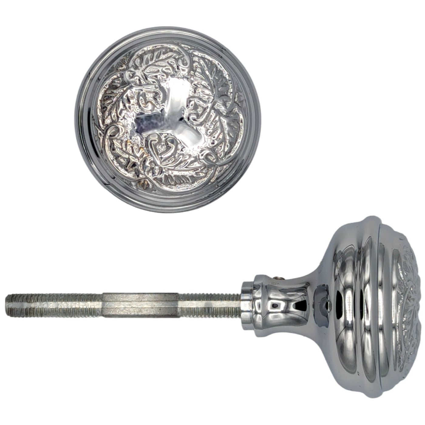 ##Antique Hardware## Floral Leaf Solid Brass Spare Door Knob Set (Several Finishes Available)