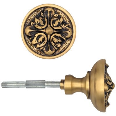 ##Antique Hardware## Romanesque Solid Brass Spare Door Knob Set (Several Finishes Available)