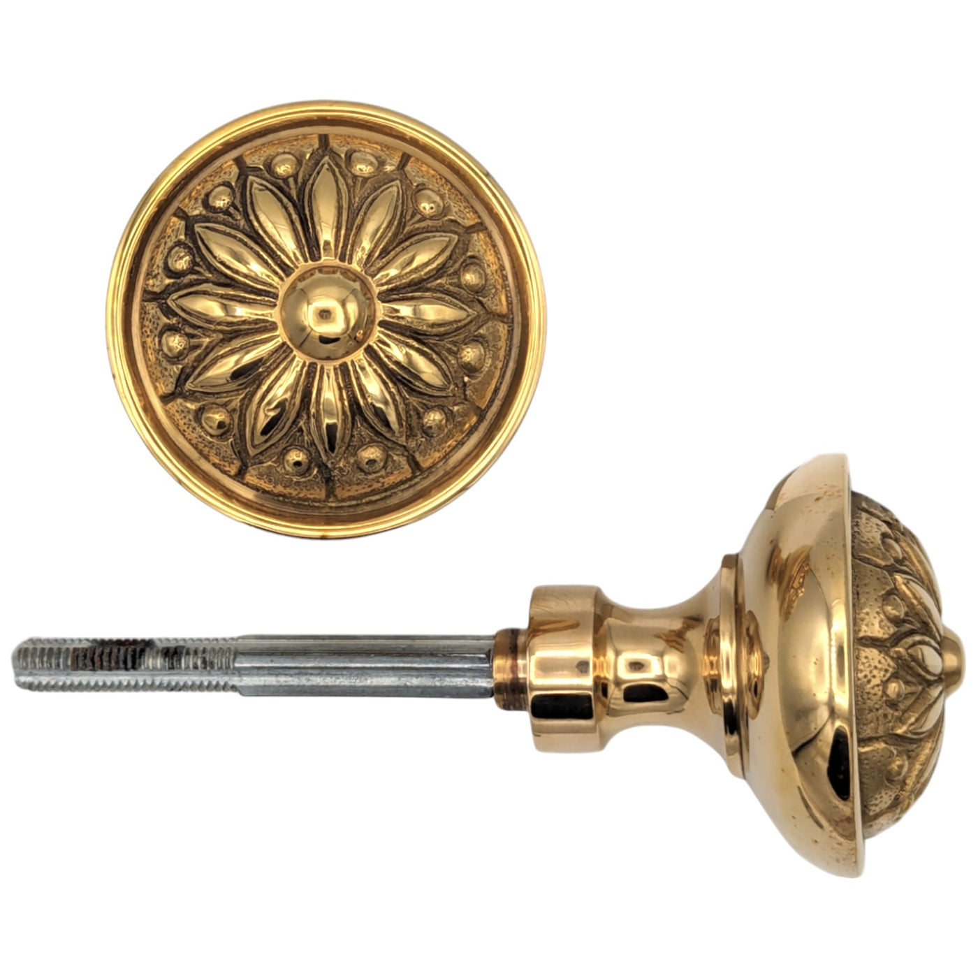 ##Antique Hardware## Floral Imprint Solid Brass Spare Door Knob Set (Several Finishes Available)