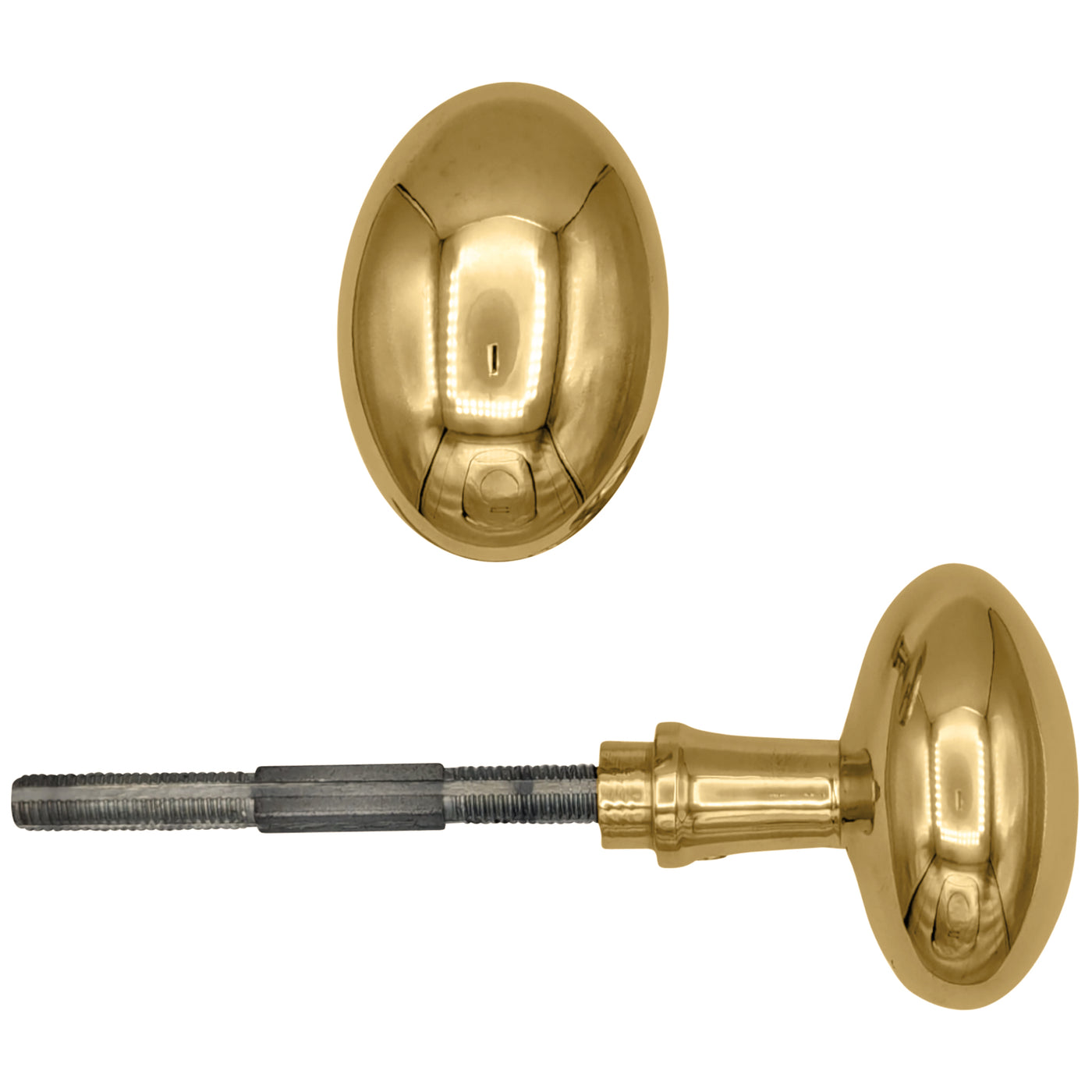 ##Antique Hardware## Solid Brass Egg Door Knobs Spare Set with Spindle (Several Finishes Available)