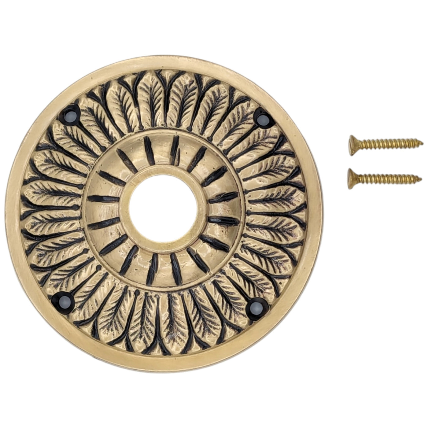 ##Antique Hardware## Feather Style Solid Brass Rosettes (Several Finishes Available)