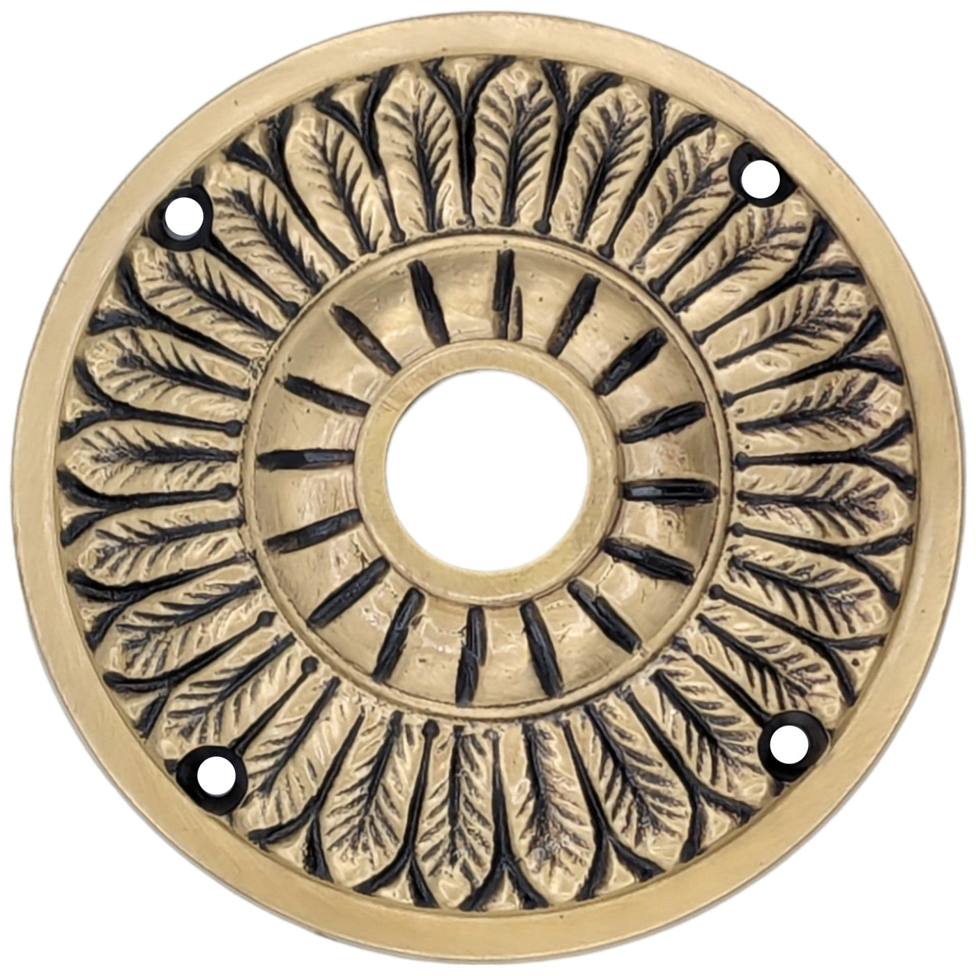 ##Antique Hardware## Feather Style Solid Brass Rosettes (Several Finishes Available)