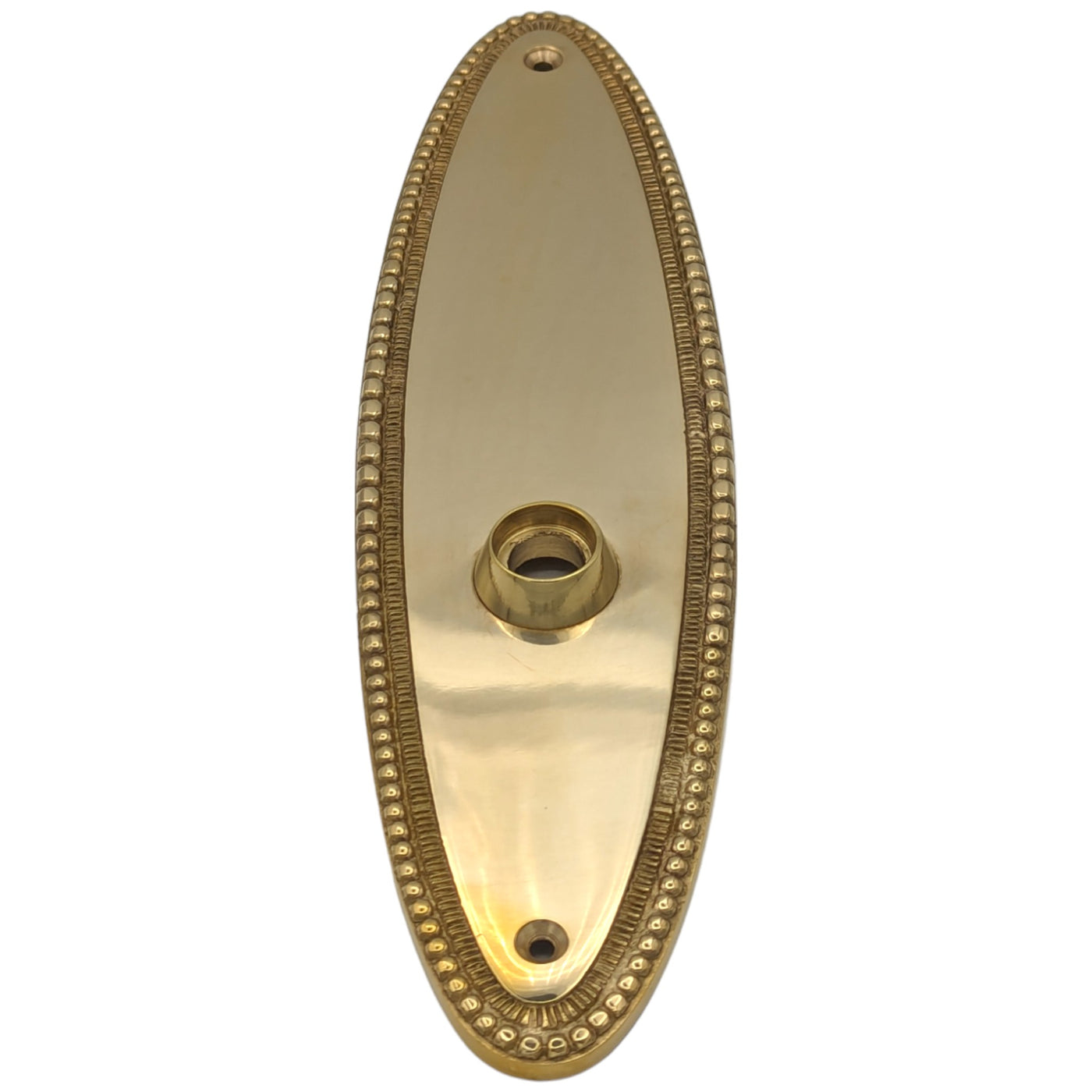 ##Antique Hardware## Beaded Oval Solid Brass Backplate (Several Finishes Available)