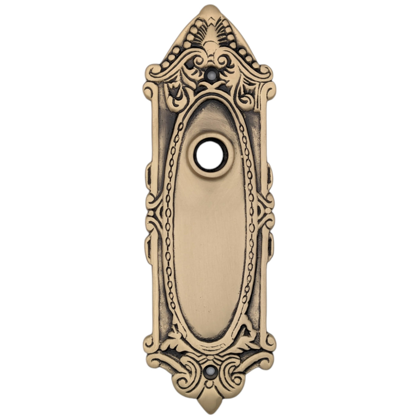 ##Antique Hardware## Ornate Victorian Long Solid Brass Backplate (Several Finishes Available)