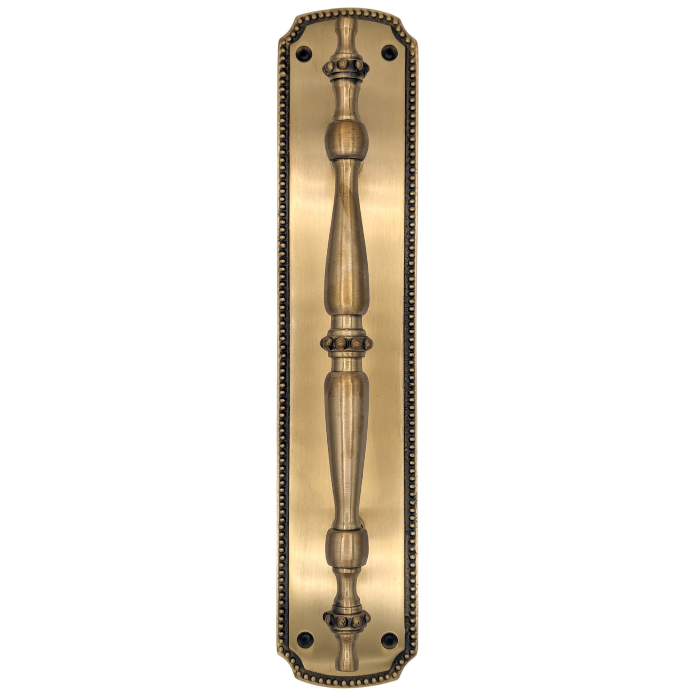 Antique Hardware 11 1/2 Inch Solid Brass Beaded Door Pull (Several Finishes Available) Door Hardware