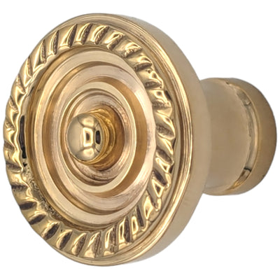 ##Antique Hardware## 1 1/8 Inch Solid Brass Patterned Cabinet & Furniture Knob (Several Finishes Available)