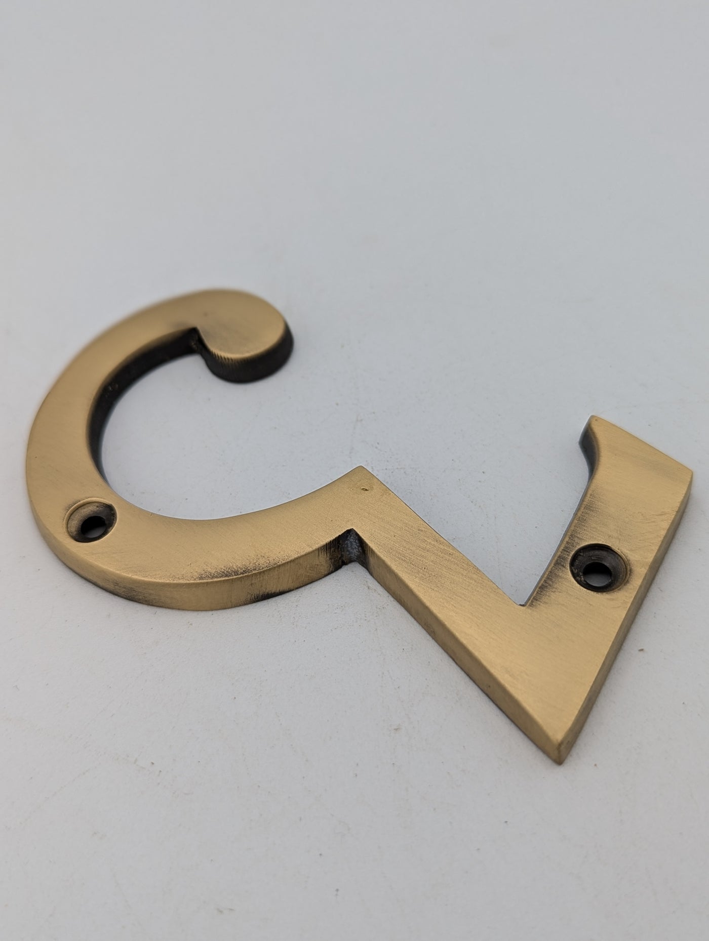 ##Antique Hardware## Open Box Sale Item 4 Inch Tall House Number 3 (Antique Brass Finish)