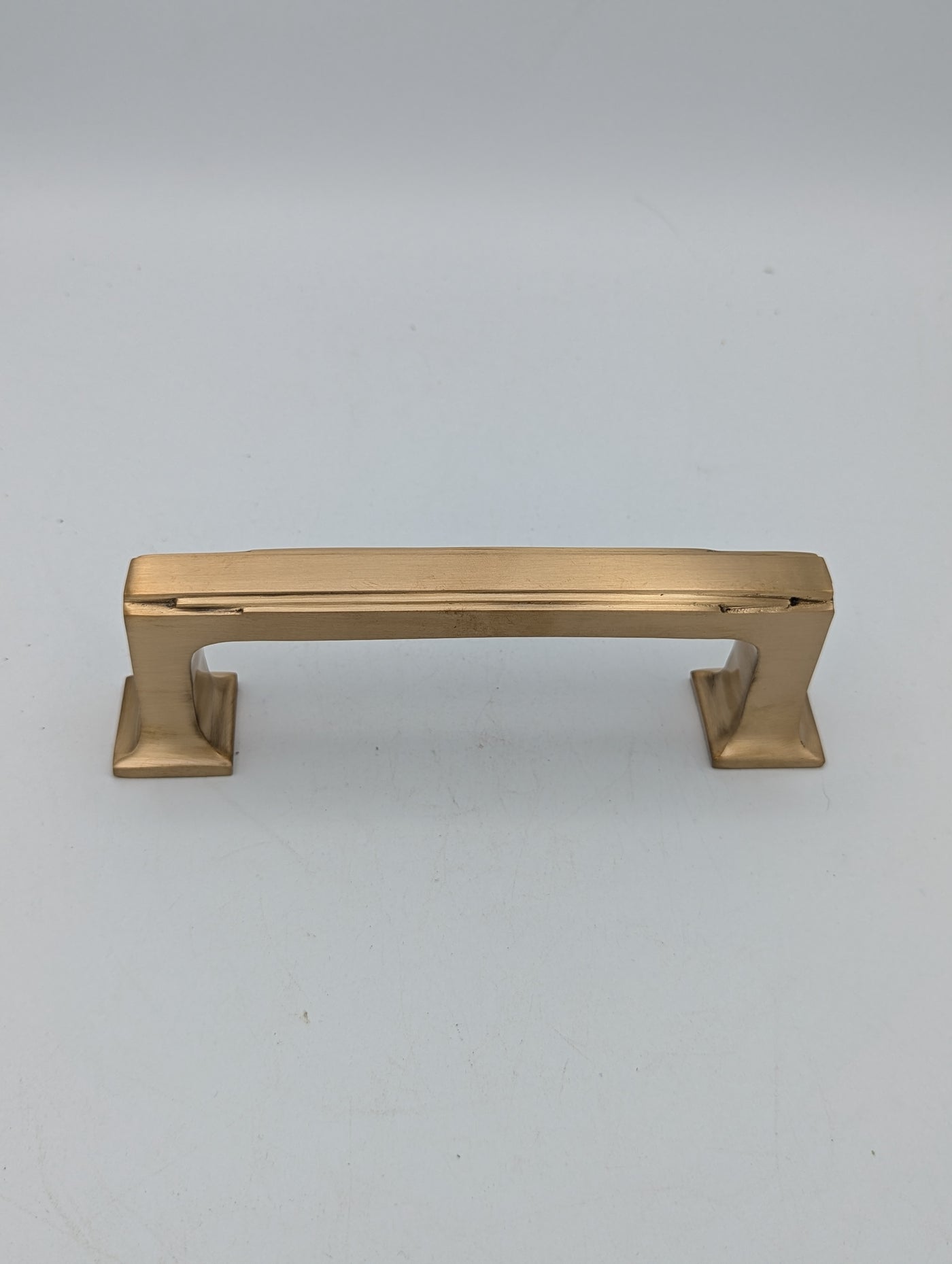 ##Antique Hardware## Open Box Sale Item 7 Inch Solid Brass Art Deco Skyscraper Pull (Antique Brass Finish)