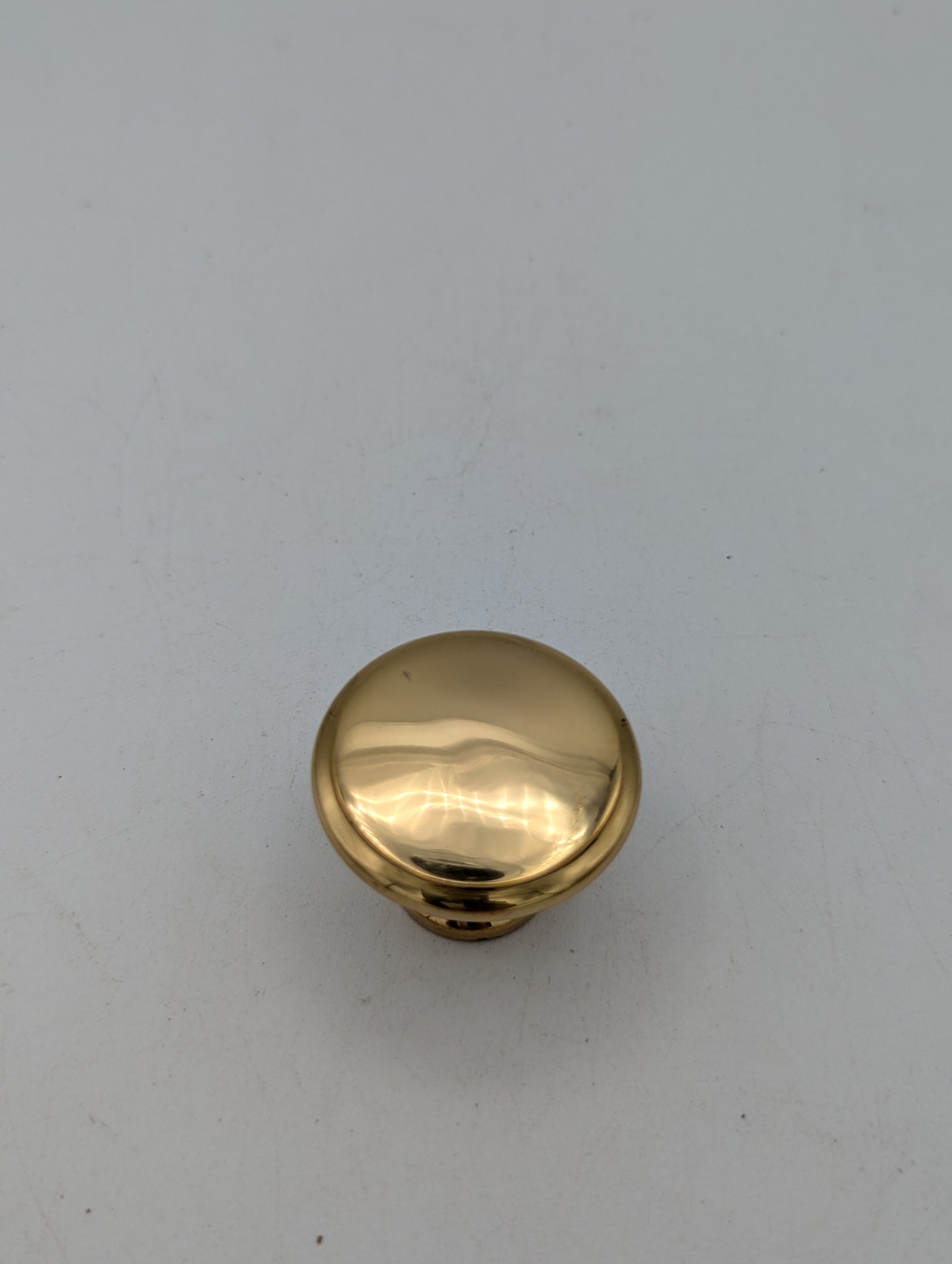 ##Antique Hardware## Open Box Sale Item 1 1/2 Inch Brass Flat Top Cabinet Knob (Polished Brass Finish)