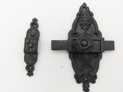 ##Antique Hardware## Open Box Sale Item 4 5/8 Inch Tall French Door or Cabinet Slide Bolt Latch (Oil Rubbed Bronze Finish)