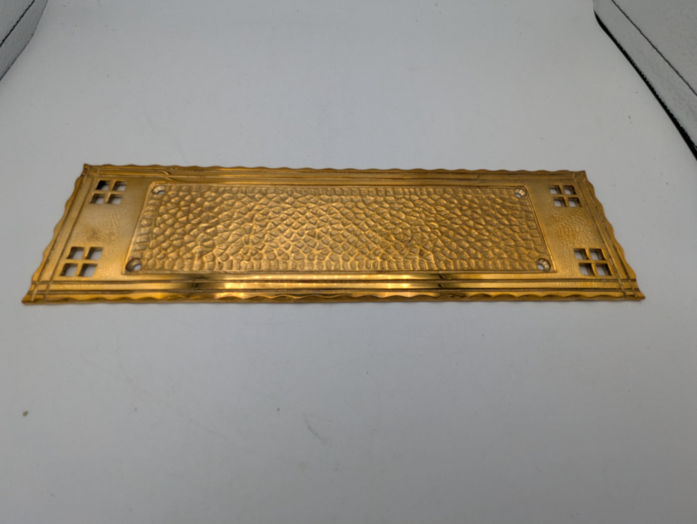 ##Antique Hardware## Open Box Sale Item 12 Inch Craftsman Style Push Plate (Polished Brass Finish)