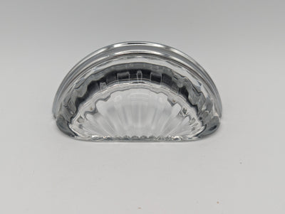 ##Antique Hardware## Open Box Sale Item Ribbed Clear Glass Cup Pull (3 Inch c-c) Polished Chrome Finish