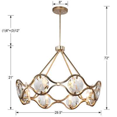 ##Antique Hardware## Quincy 8 Light Distressed Twilight Chandelier