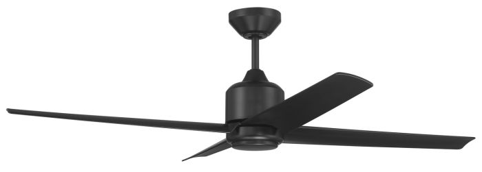 52" Quell Fan, Flat Black Finish, Flat Black Blades. LED Light, WIFI and Control Included