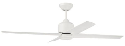 52" Quell Fan, White Finish, White Blades. LED Light, WIFI and Control Included