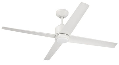 52" Quell Fan, White Finish, White Blades. LED Light, WIFI and Control Included