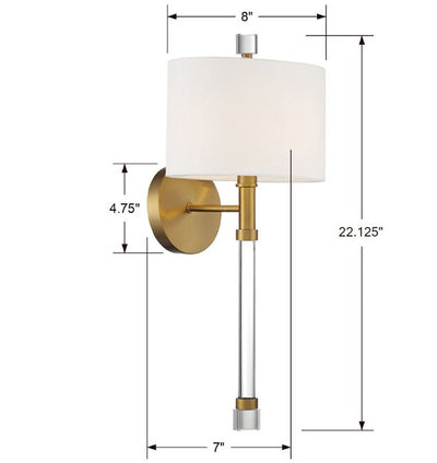 ##Antique Hardware## Rachel 1 Light Vibrant Gold Sconce