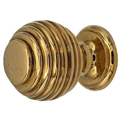 ##Antique Hardware## 1 3/8 Inch Solid Brass Concentric Art Deco Round Cabinet and Furniture Knob