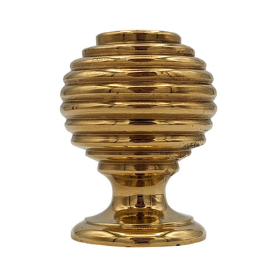 ##Antique Hardware## 1 3/8 Inch Solid Brass Concentric Art Deco Round Cabinet and Furniture Knob