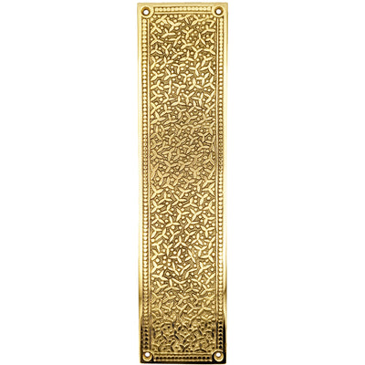 ##Antique Hardware## 12 Inch Solid Brass Rice Pattern Push Plate (Several Finishes Available)