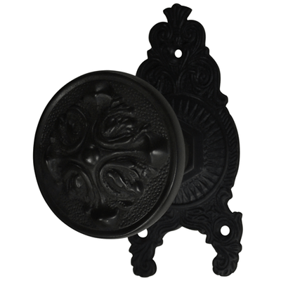 ##Antique Hardware## Ornate Victorian Rosette Door Set with Romanesque Door Knobs (Several Finishes Available)