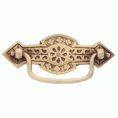 Antique Hardware 4 1/4 Inch Overall (3 Inch c-c) Solid Brass Arrowed Bail Pull (Several Finishes Available) BAIL PULL