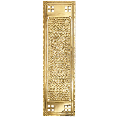 ##Antique Hardware## Open Box Sale Item 12 Inch Craftsman Style Push Plate (Polished Brass Finish)