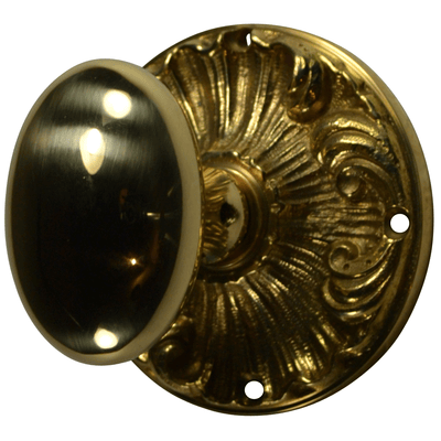 ##Antique Hardware## Romanesque Rosette Door Set with Egg Door Knobs (Several Finishes Available)