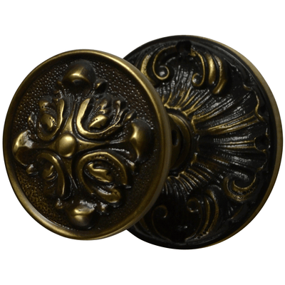 ##Antique Hardware## Romanesque Rosette Door Set with Romanesque Door Knobs (Several Finishes Available)