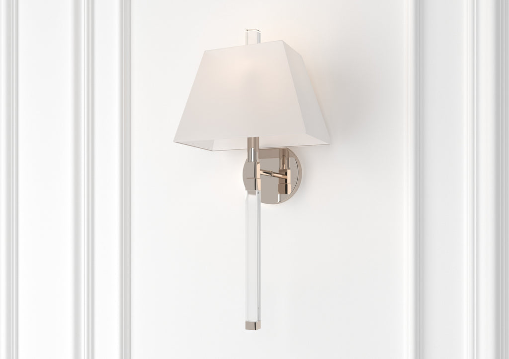 ##Antique Hardware## Renee 1 Light Polished Nickel Sconce